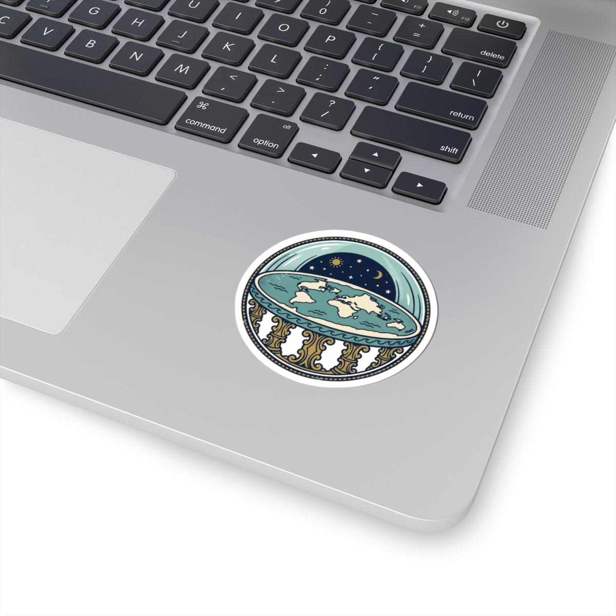 Flat Earth Map Stickers | Durable Vinyl Decals (Kiss-Cut)
