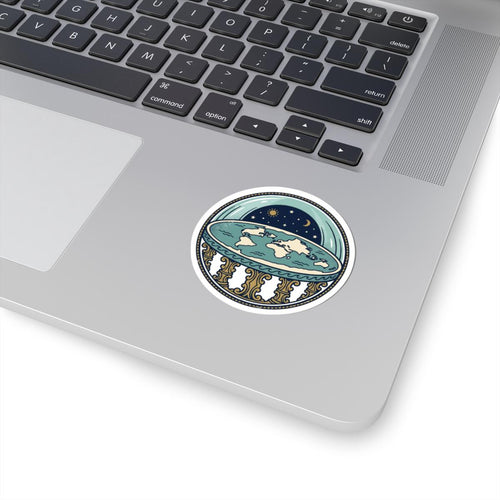 Flat Earth Map Stickers | Durable Vinyl Decals (Kiss-Cut)