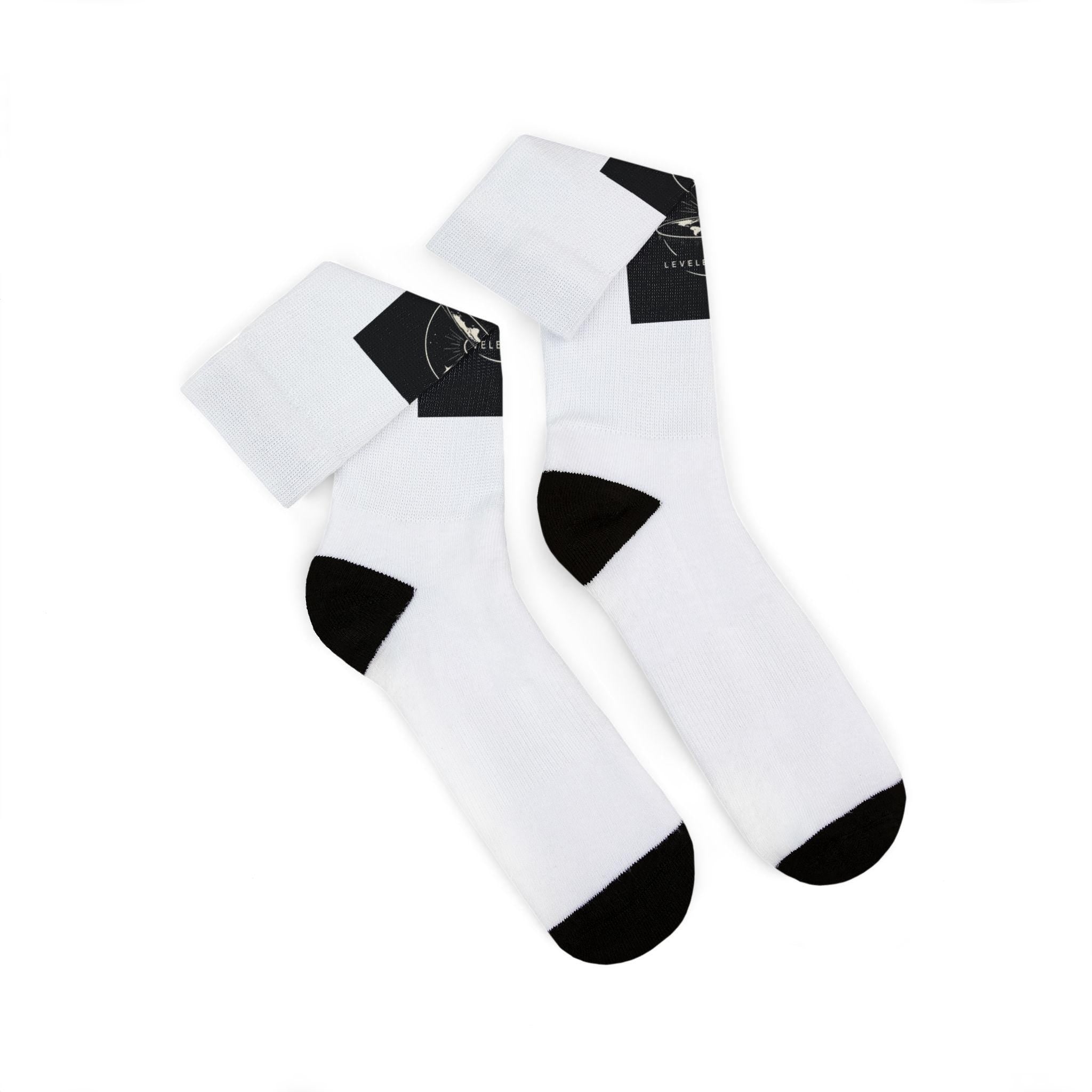 Vintage Vinyl Record Socks | Sublimation Music Crew Socks