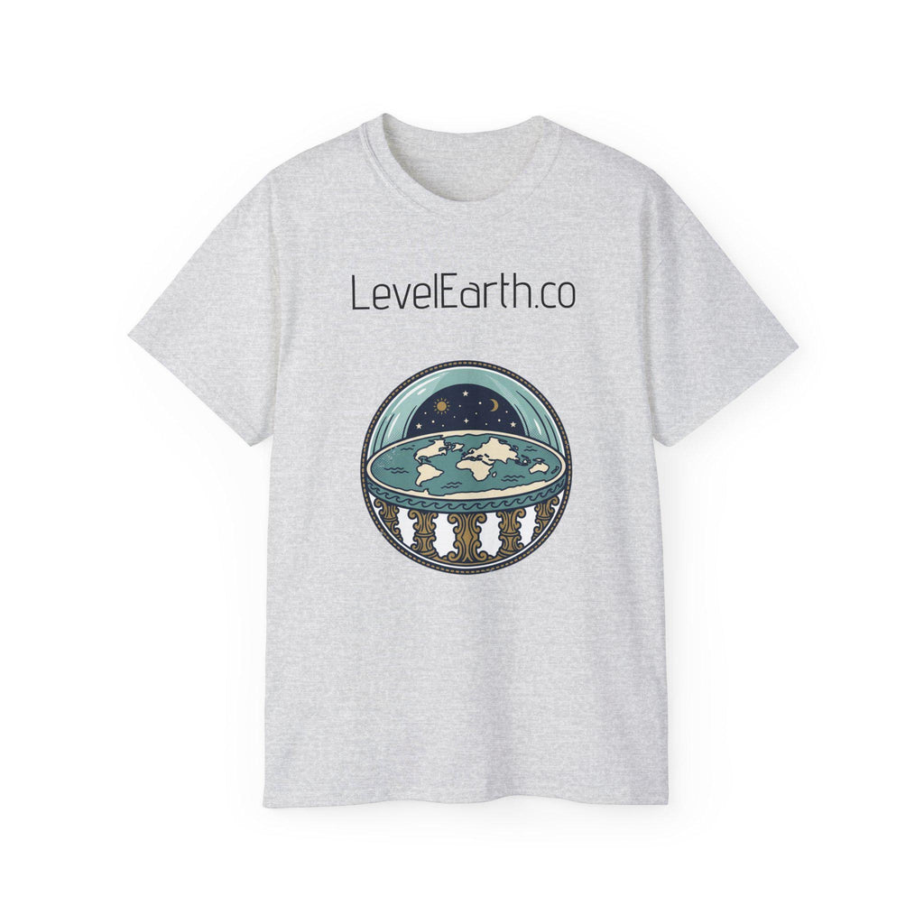 Flat Earth Dome Illustration T-Shirt | LevelEarth.co Logo