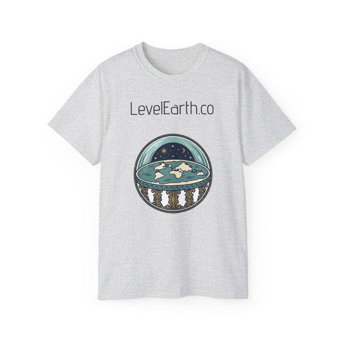 Flat Earth Dome Illustration T-Shirt | LevelEarth.co Logo