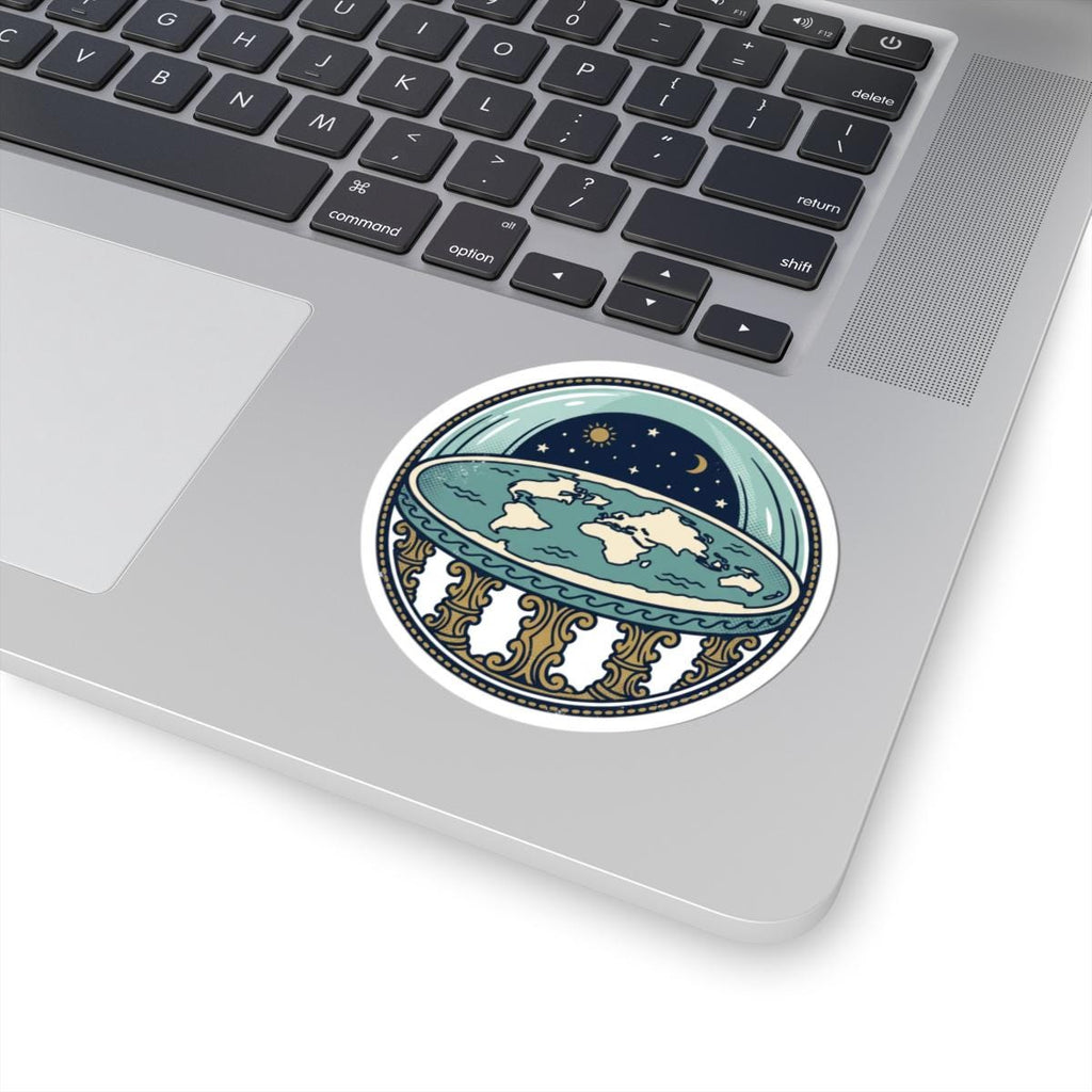 Flat Earth Map Stickers | Durable Vinyl Decals (Kiss-Cut)