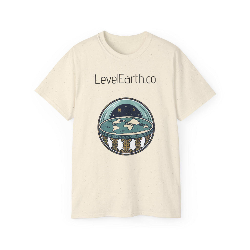 Flat Earth Dome Illustration T-Shirt | LevelEarth.co Logo