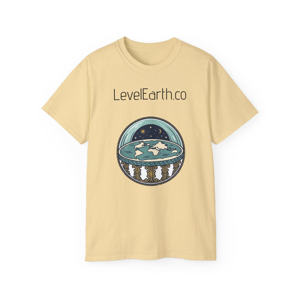 Flat Earth Dome Illustration T-Shirt | LevelEarth.co Logo