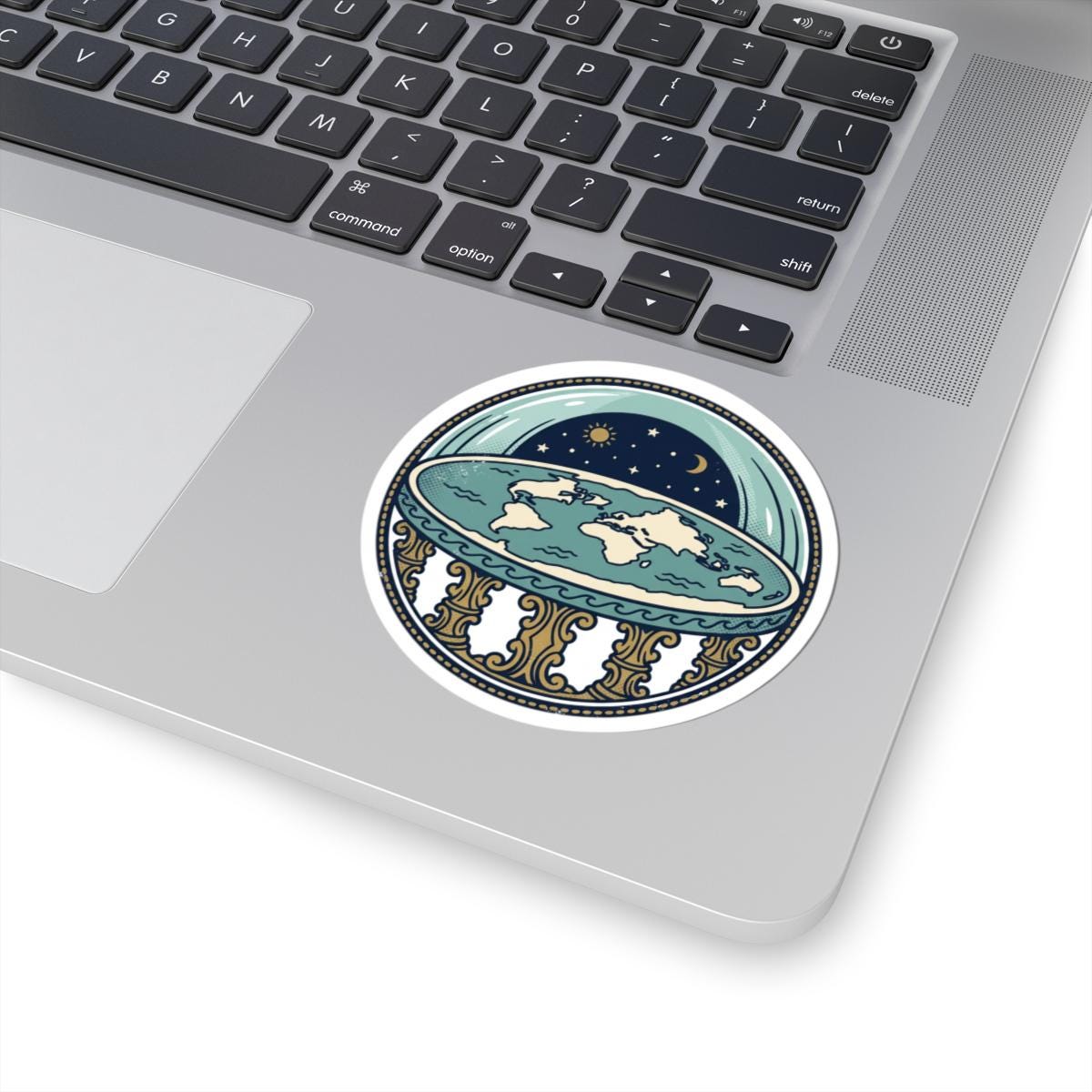 Flat Earth Map Stickers | Durable Vinyl Decals (Kiss-Cut)