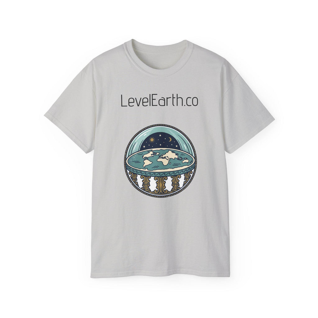 Flat Earth Dome Illustration T-Shirt | LevelEarth.co Logo