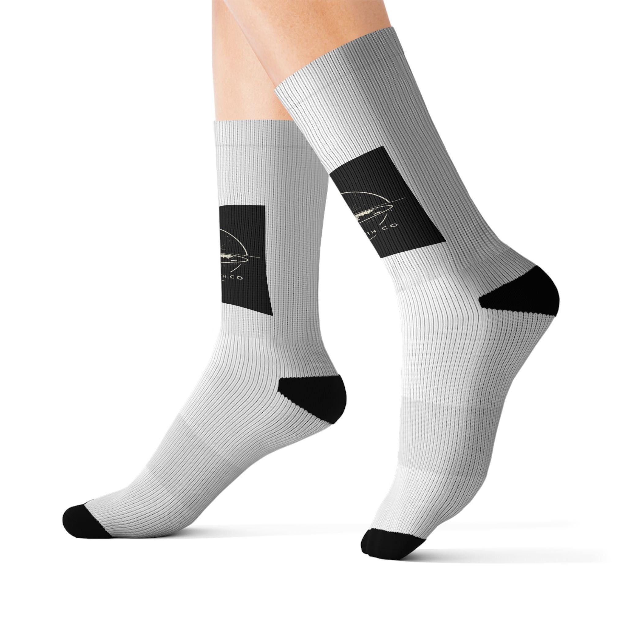 Vintage Vinyl Record Socks | Sublimation Music Crew Socks